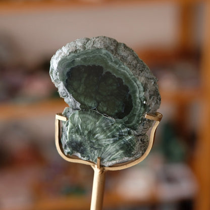 Seraphinite Slice + Stand | Polished Seraphinite Slab