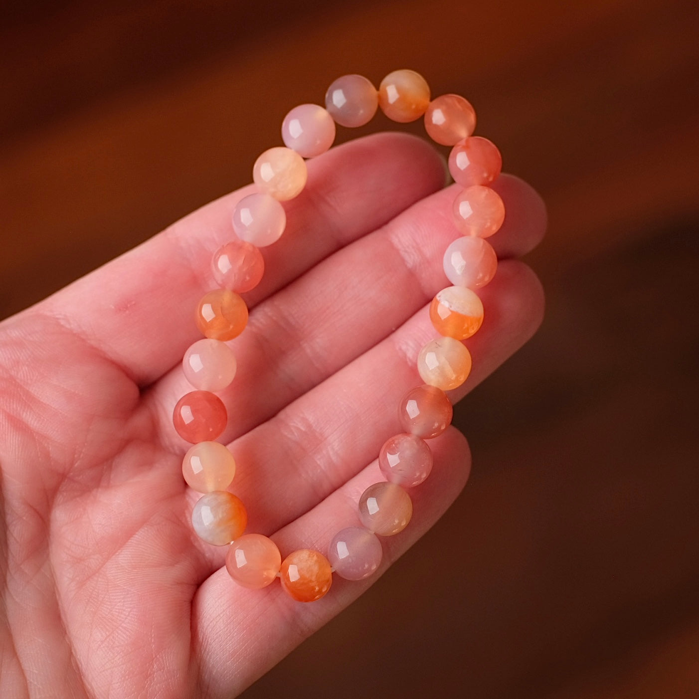 Yanyuan Agate Bracelet | Pink Agate Crystal Stretch Bracelet