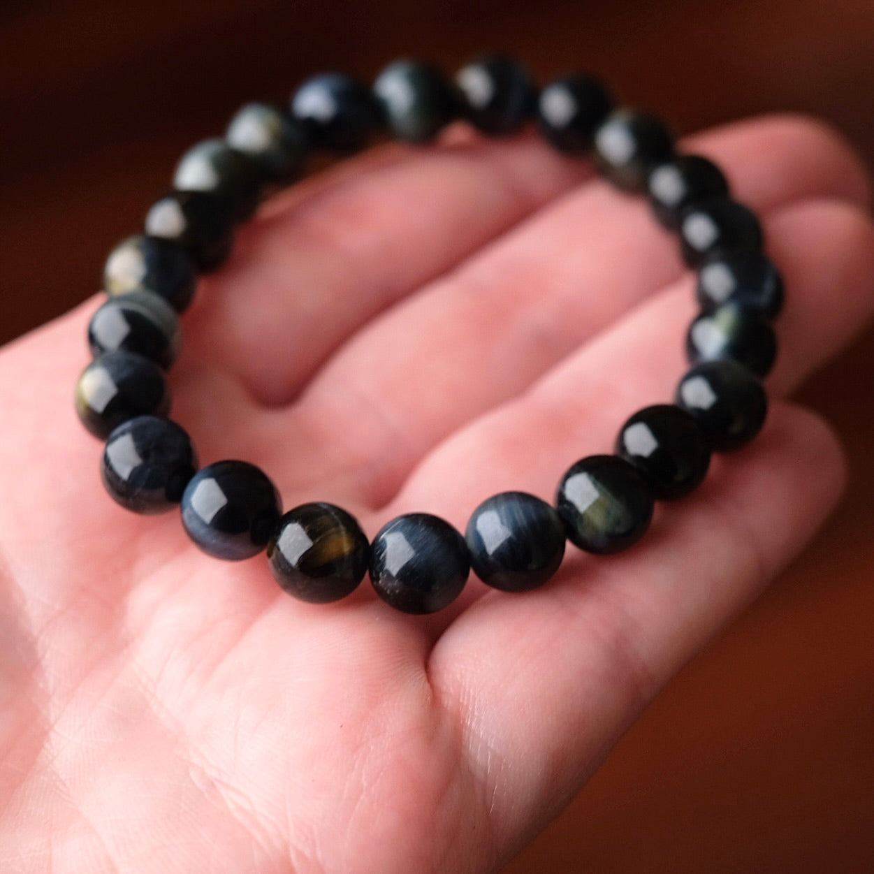 Blue Tiger Eye Bracelet | Hawk Eye Crystal Bracelet