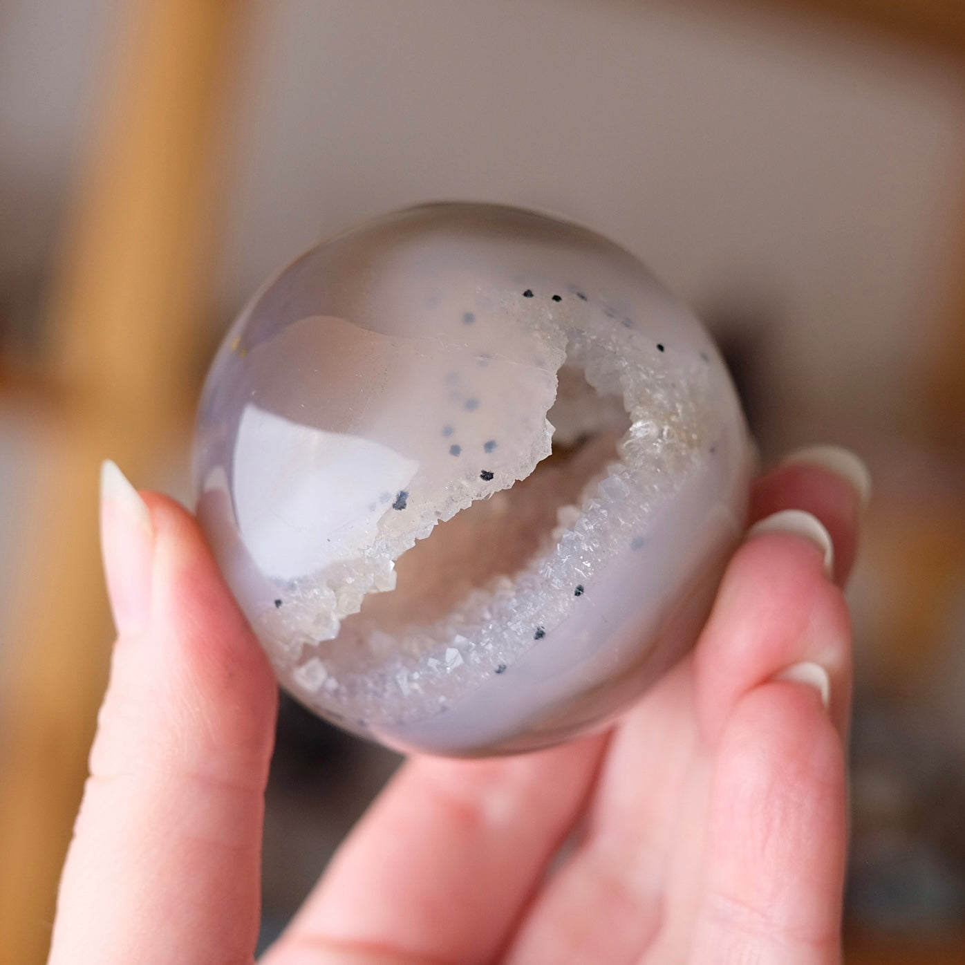 Druzy Agate Geode Sphere | Agate Crystal Sphere