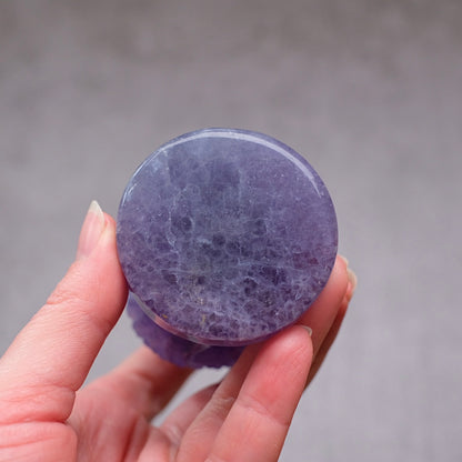 Indigo Fluorite Buddha | Purple Fluorite Crystal Buddha Head Carving