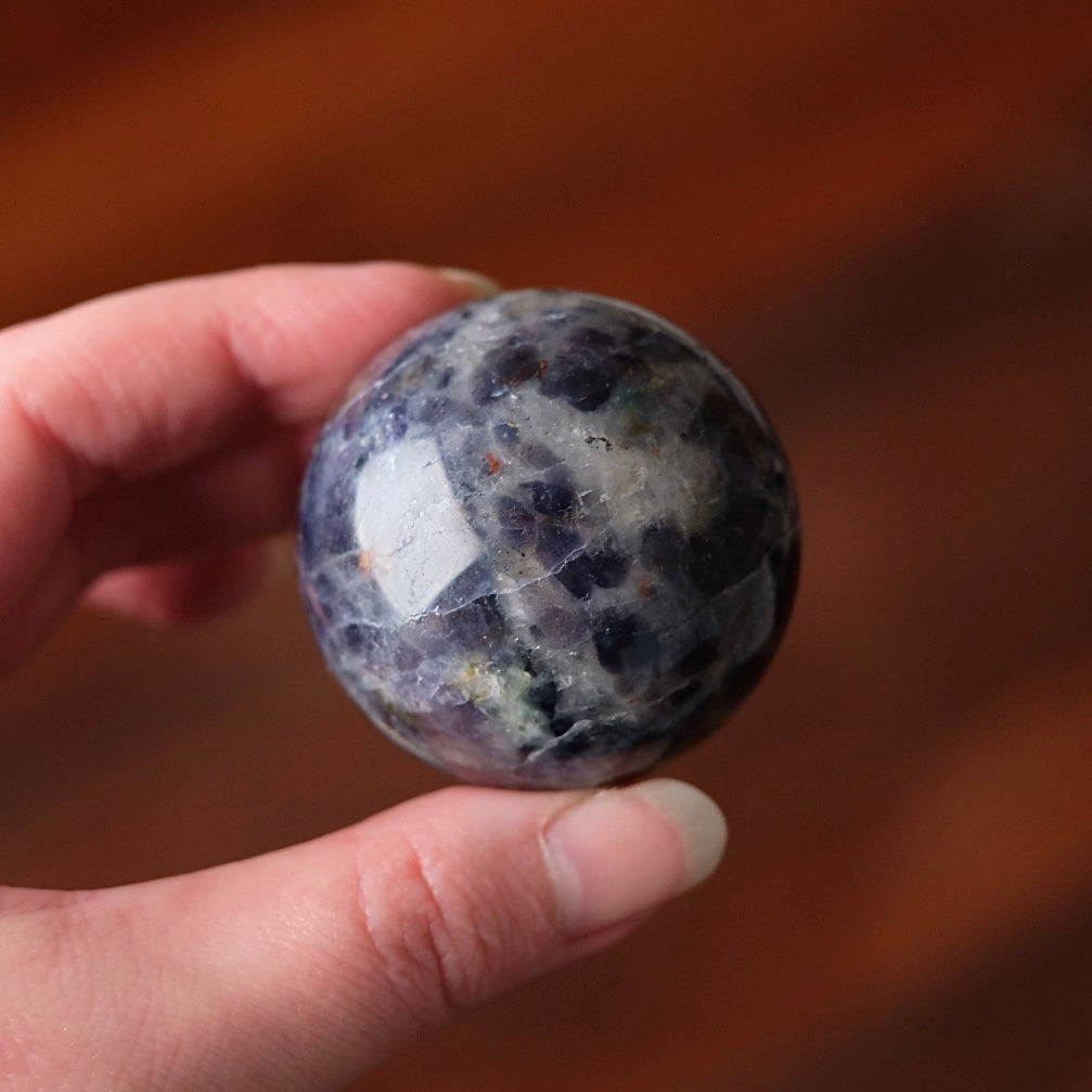 Blood Iolite Sphere | Sunstone Iolite Crystal Sphere