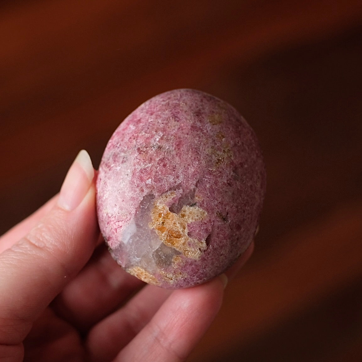 Rhodonite & Spessartine Palm | Rhodonite Palm Stone