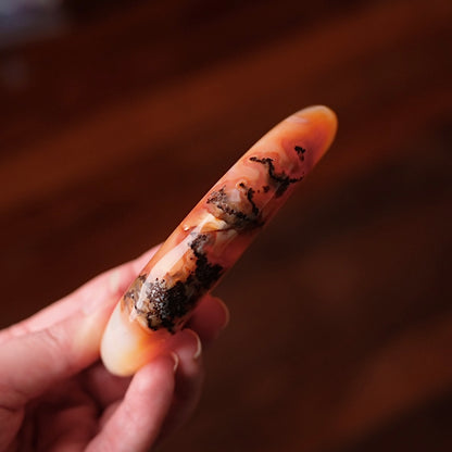 Carnelian Moon & Stand | Carved Crystal Moon Display Set