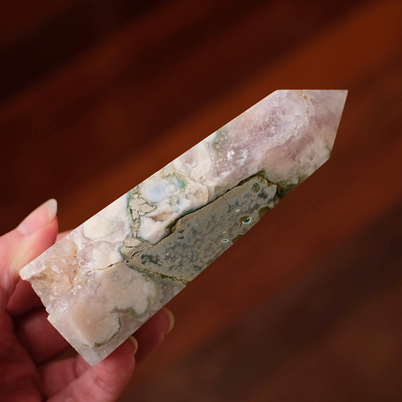 Flower Agate + Amethyst Tower | Amethyst Flower Agate Crystal Point