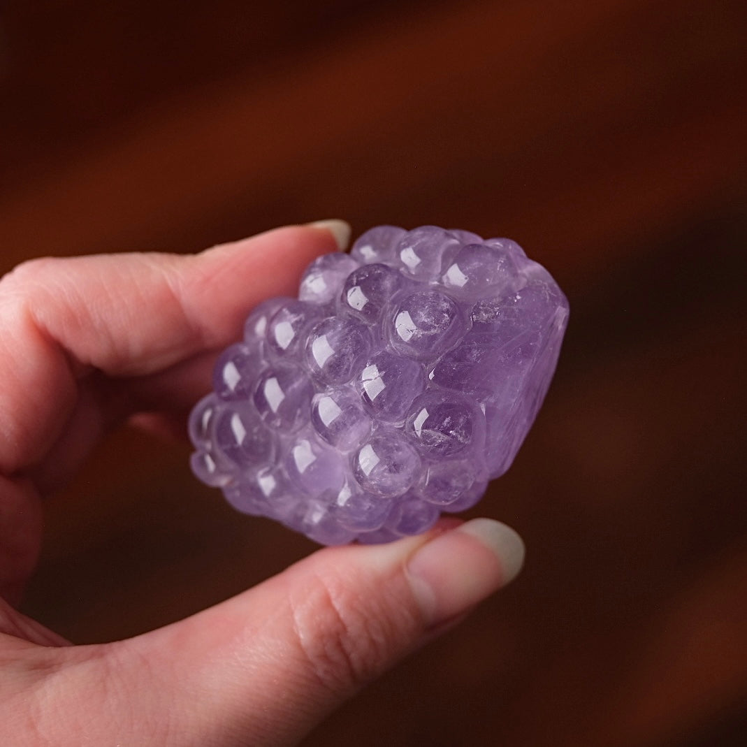 Gemmy Amethyst Grape Cluster Carving | Amethyst Crystal Carving