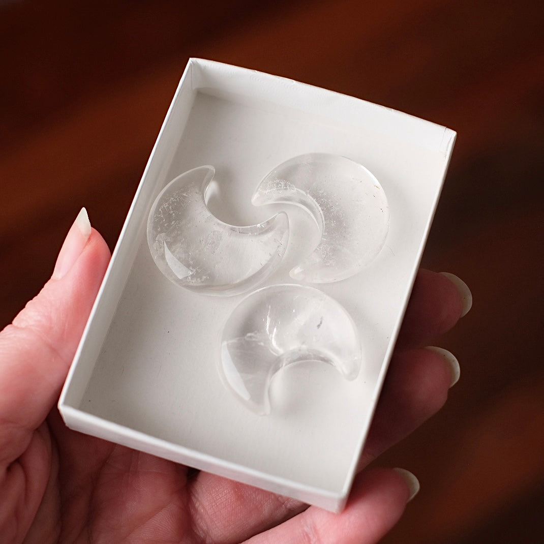 Clear Quartz Moons | Quartz Crystal Moon