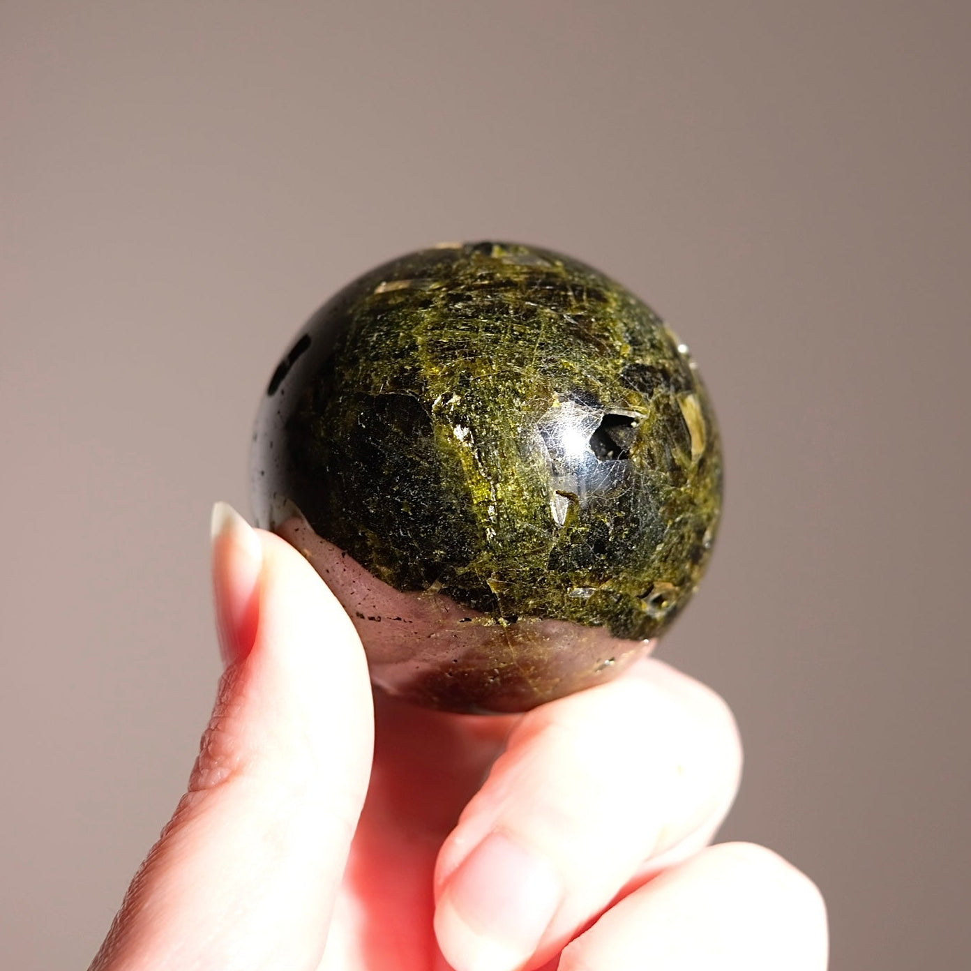 Rare Epidote Sphere | Green Epidote Crystal Sphere
