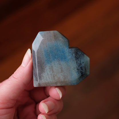 Trolleite Heart | Blue Trolleite Faceted Crystal Heart