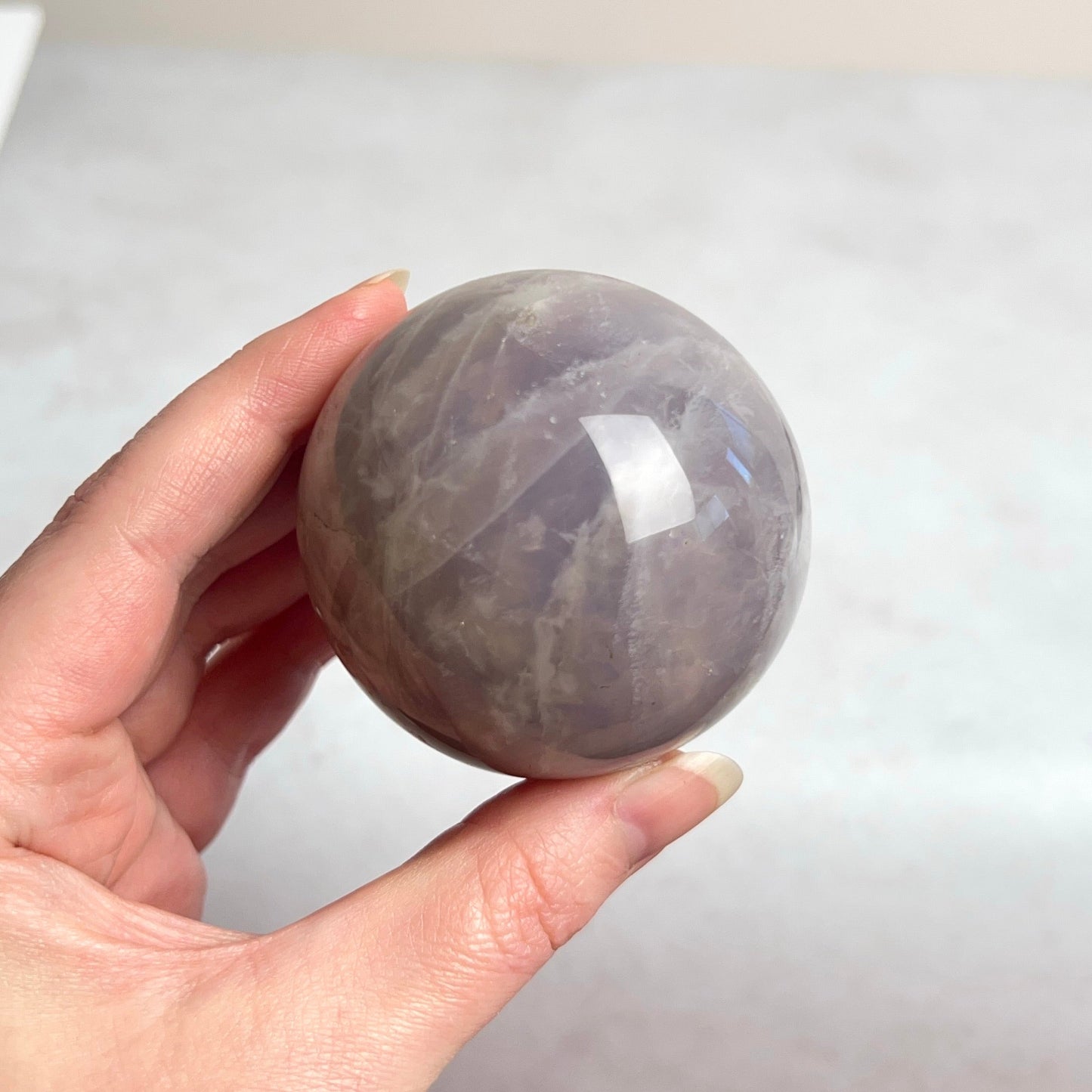 Blue Rose Quartz Sphere | Lavender Rose Quartz Crystal Sphere