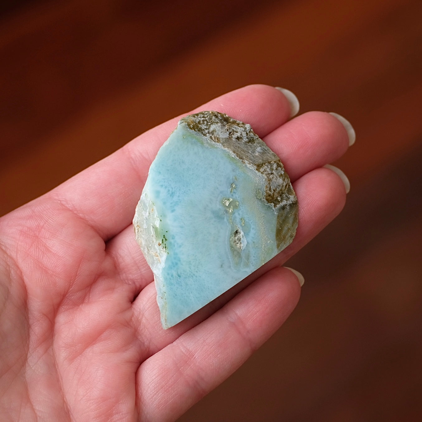 Larimar Slab | Polished Larimar Crystal Slice 1