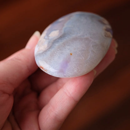 Flower Agate & Quartz Palm | Flower Agate Crystal Palm Stone