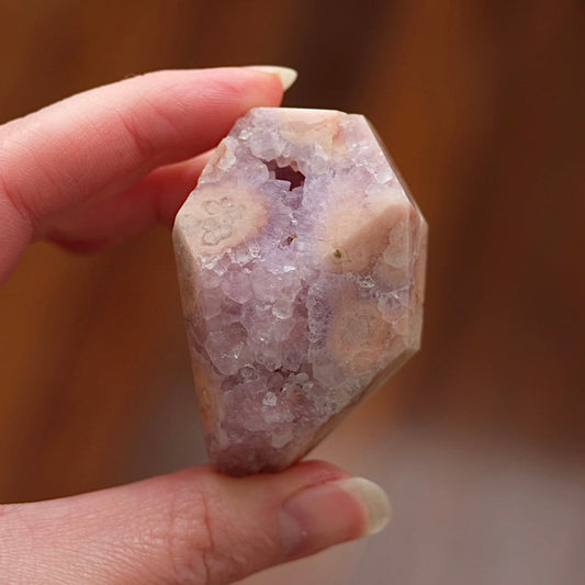 Amethyst + Pink Flower Agate | Flower Agate Crystal Freeform