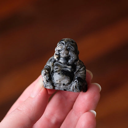 Larvikite Buddha Carving | Crystal Buddha
