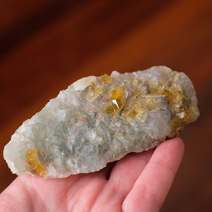 Fluorite & Baryte Crystal | Golden Baryte on Fluorite Specimen