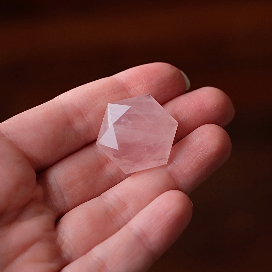 Rose Quartz Hexagon | Crystal Jewel | Star of David
