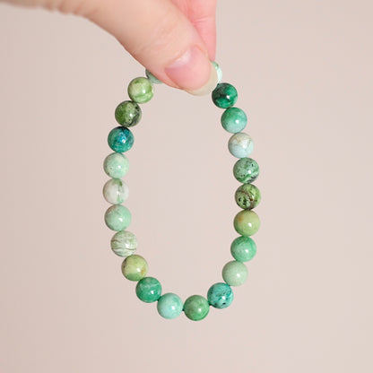 Variscite Bracelet | Green Variscite Crystal Stretch Bracelet