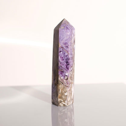 High Grade Charoite Point | Purple Charoite Crystal Tower