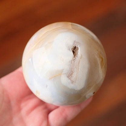 Druzy Flower Agate Sphere | Cherry Blossom Agate Crystal Sphere