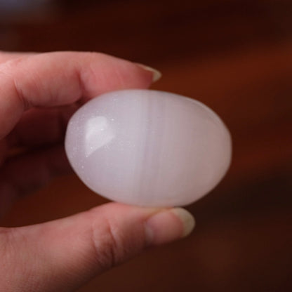 Pink Mangano Calcite Palm Stone | Pink Calcite Palmstone