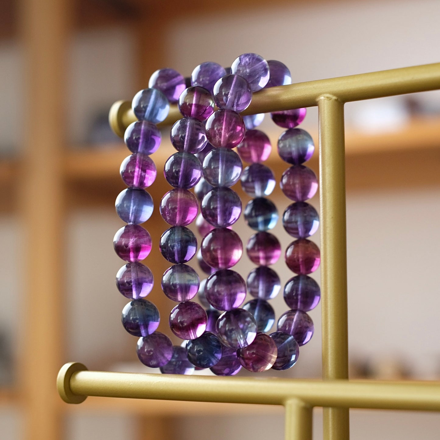 High Grade Rainbow Fluorite Bracelet | Crystal Stretch Bracelet