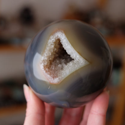 Druzy Agate Geode Sphere | Agate Crystal Sphere