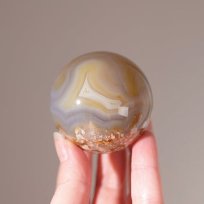 Flower Agate Sphere | Cherry Blossom Agate Crystal Sphere