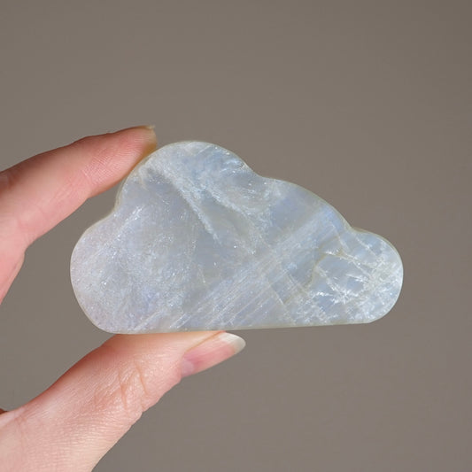 Moonstone Cloud | Blue Flash Moonstone Crystal Cloud Carving