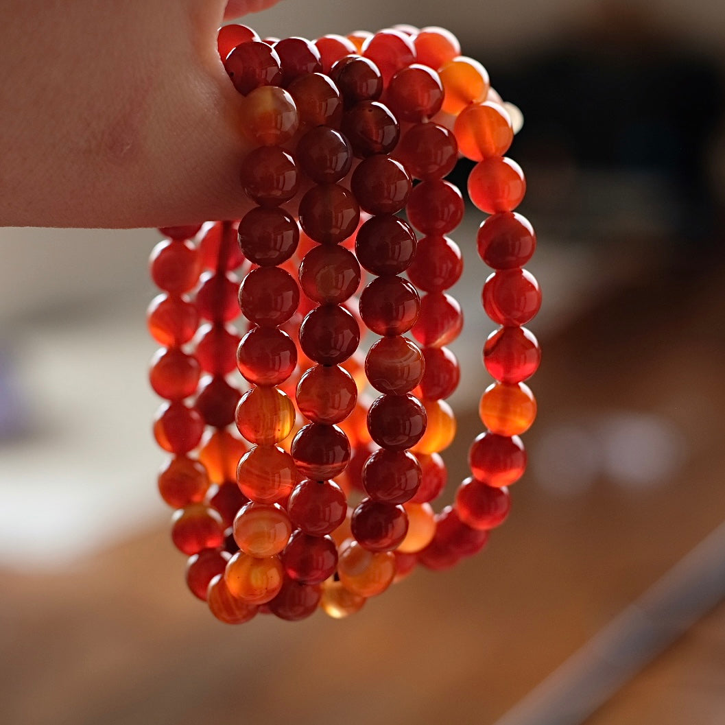 Carnelian Bracelet | Crystal Stretch Bracelet