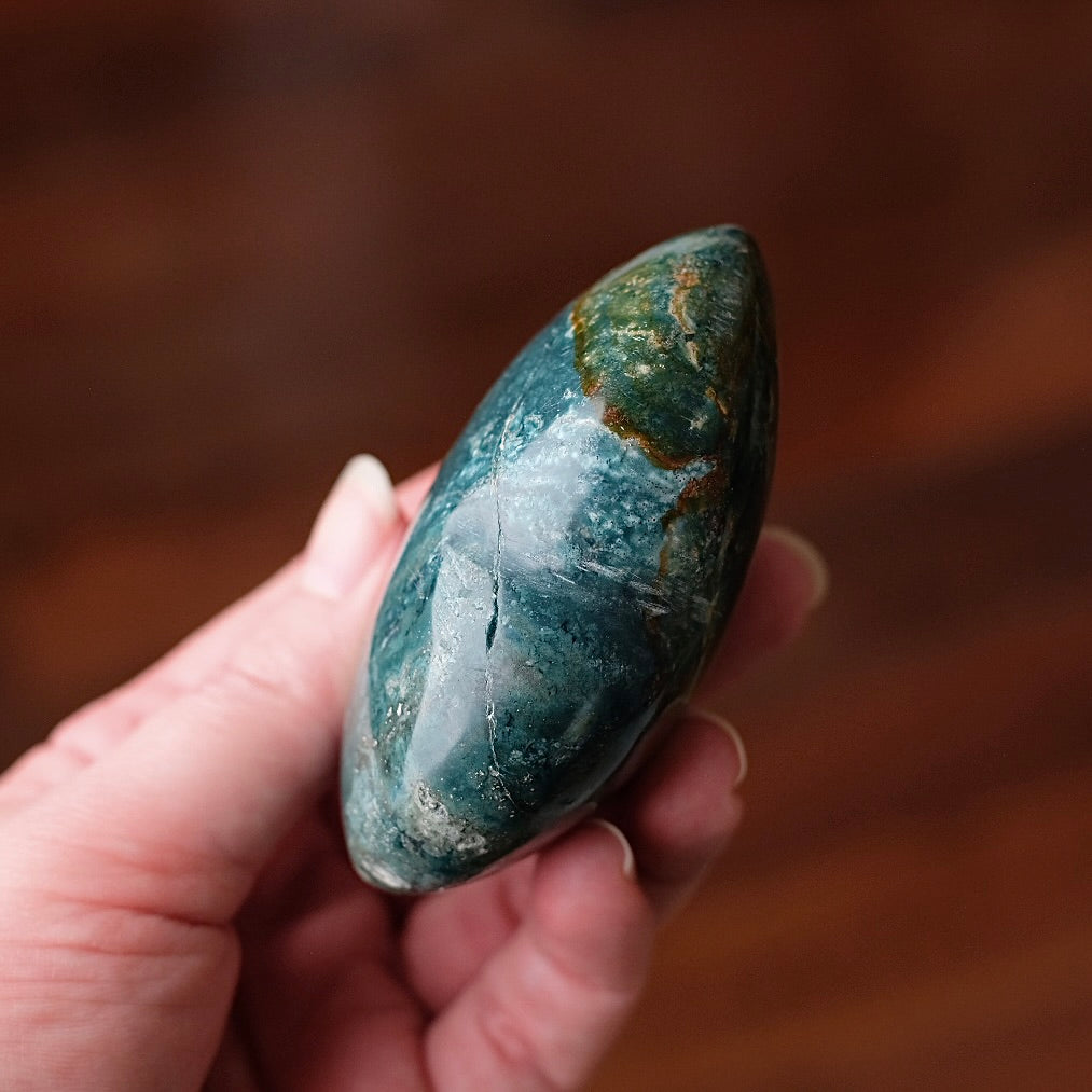 Sea Jasper Heart | Green Jasper Crystal Heart Carving