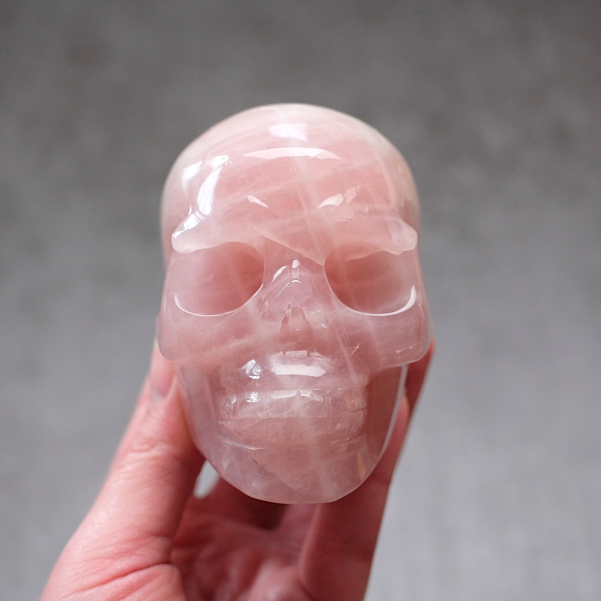 Rose Quartz Crystal Skull | Stone Skull Carving