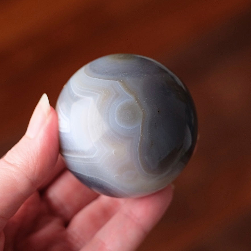 Banded Agate Sphere | Grey Agate Crystal Sphere