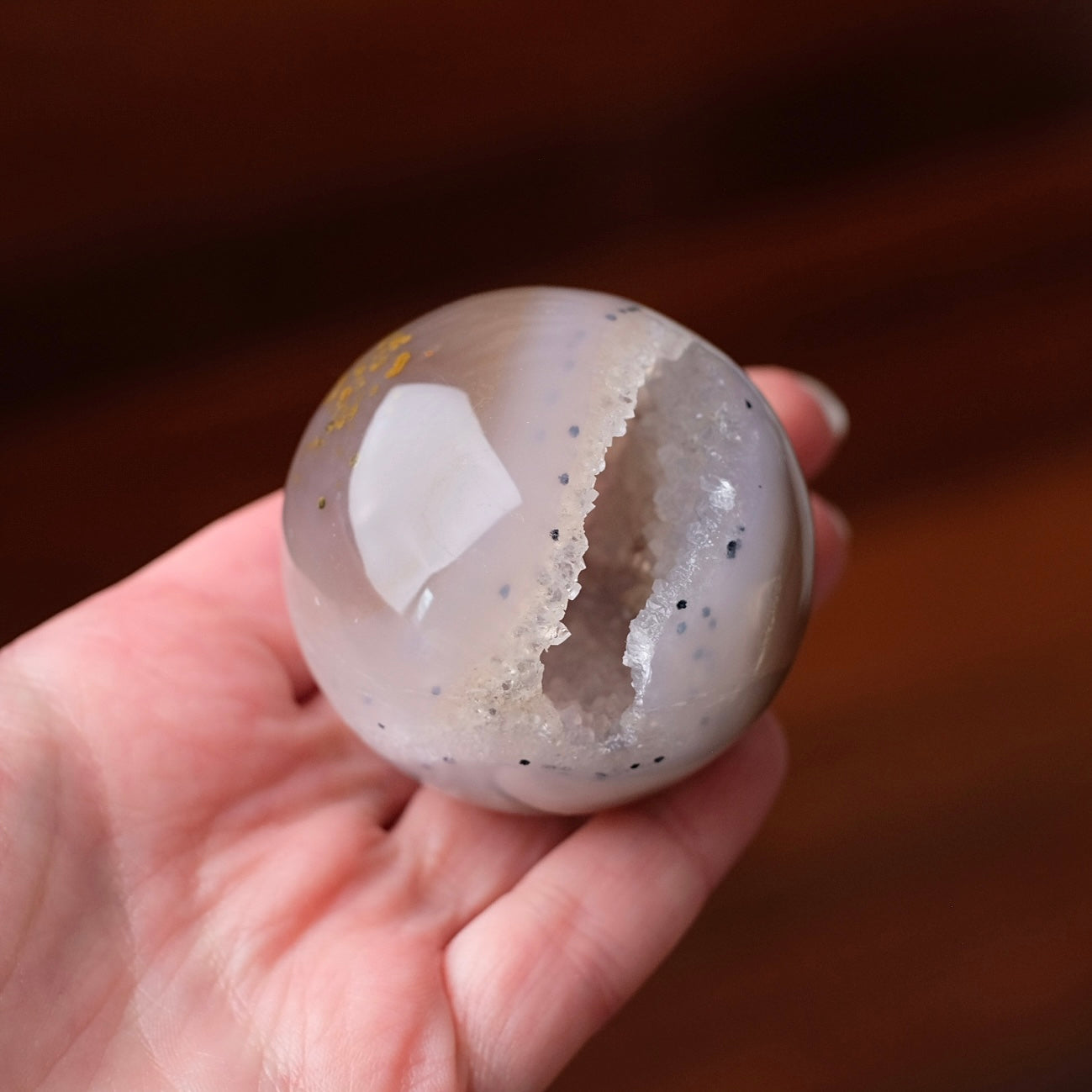 Druzy Agate Geode Sphere | Agate Crystal Sphere