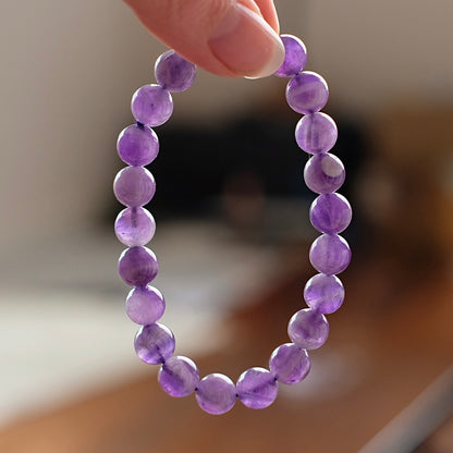 Dream Amethyst Bracelet | Chevron Amethyst Crystal Stretch Bracelet