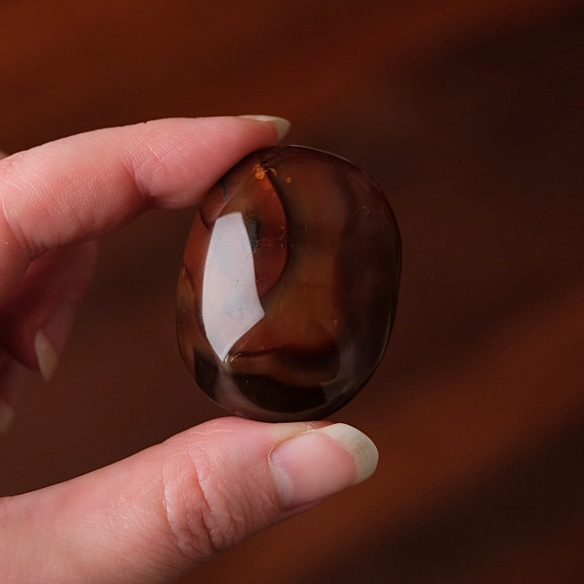 Carnelian Palm | Dark Carnelian Agate Crystal Palmstone