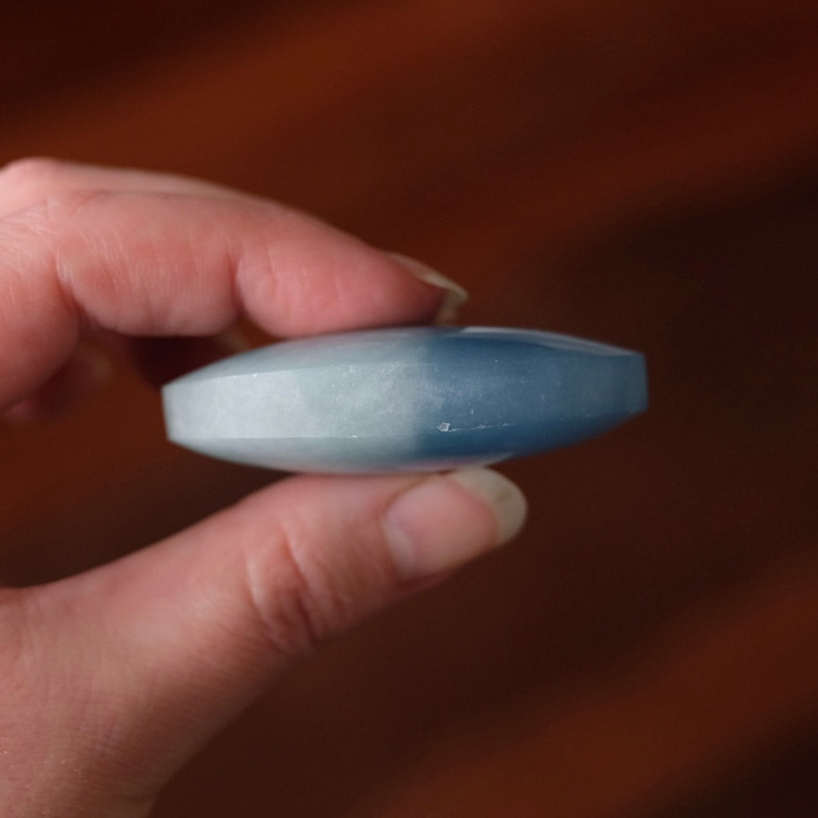 Aquamarine Palm | Blue Aquamarine Crystal Palmstone