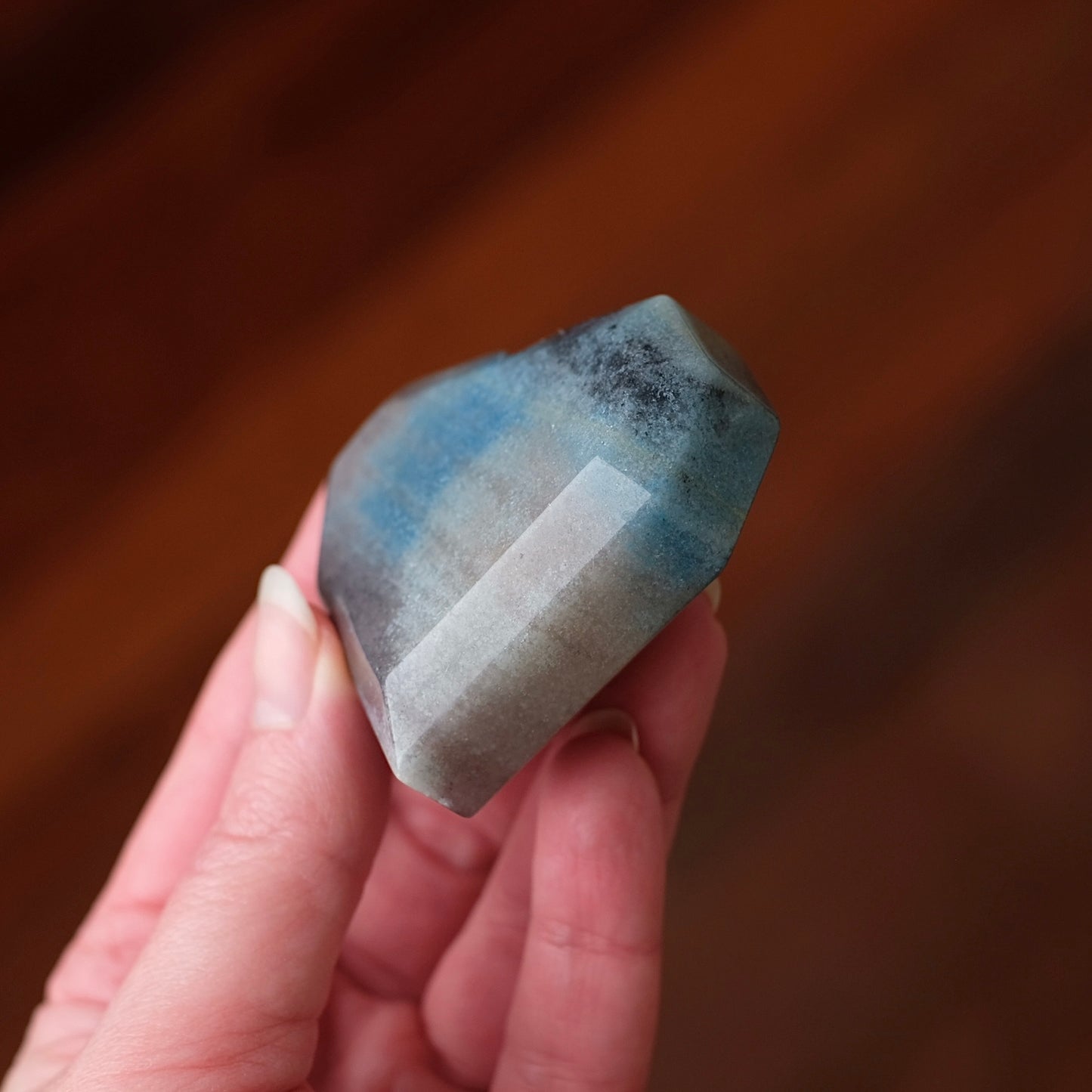 Trolleite Heart | Blue Trolleite Faceted Crystal Heart