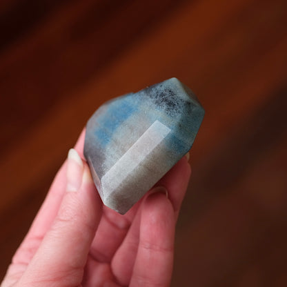 Trolleite Heart | Blue Trolleite Faceted Crystal Heart