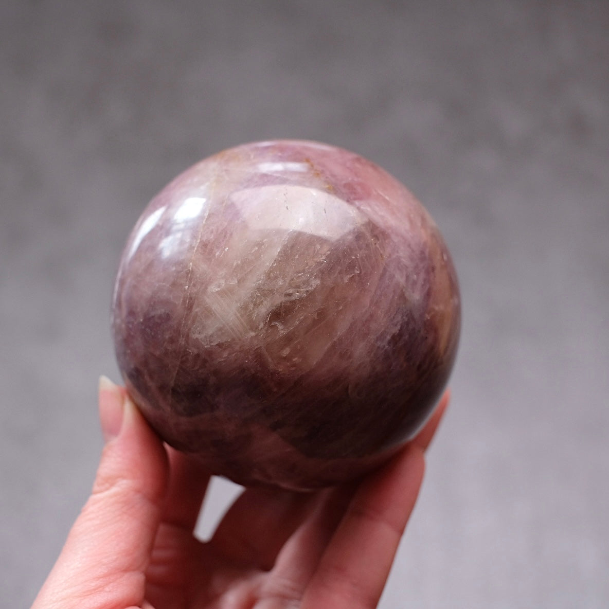 Purple Rose Quartz Sphere | Lavender Rose Quartz Crystal Sphere