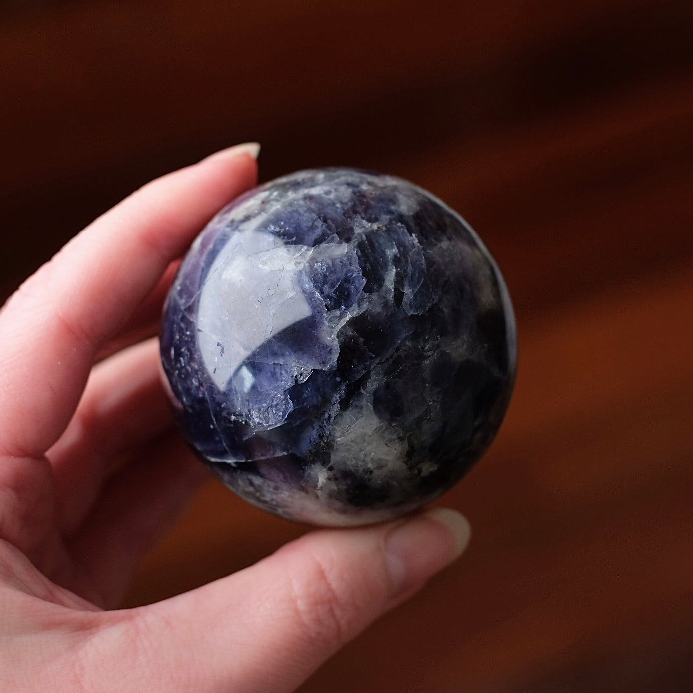 Blood Iolite Sphere | Sunstone Iolite Crystal Sphere