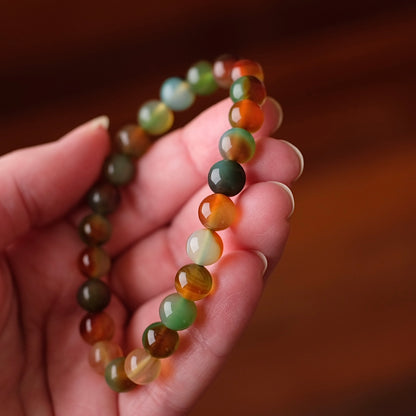 Autumn Chalcedony Bracelet | Agate Crystal Stretch Bracelet
