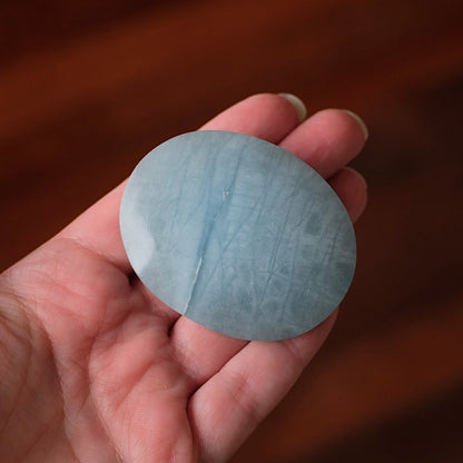 Aquamarine Palm | Blue Aquamarine Crystal Palmstone
