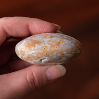 Old Stock Ocean Jasper Palm | Orbicular OJ Crystal Palmstone