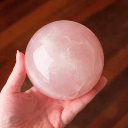 Large Star Rose Quartz Sphere | Pink Rose Quartz Crystal Sphere