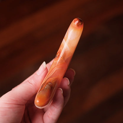 Carnelian Moon & Stand | Carved Crystal Moon Display Set