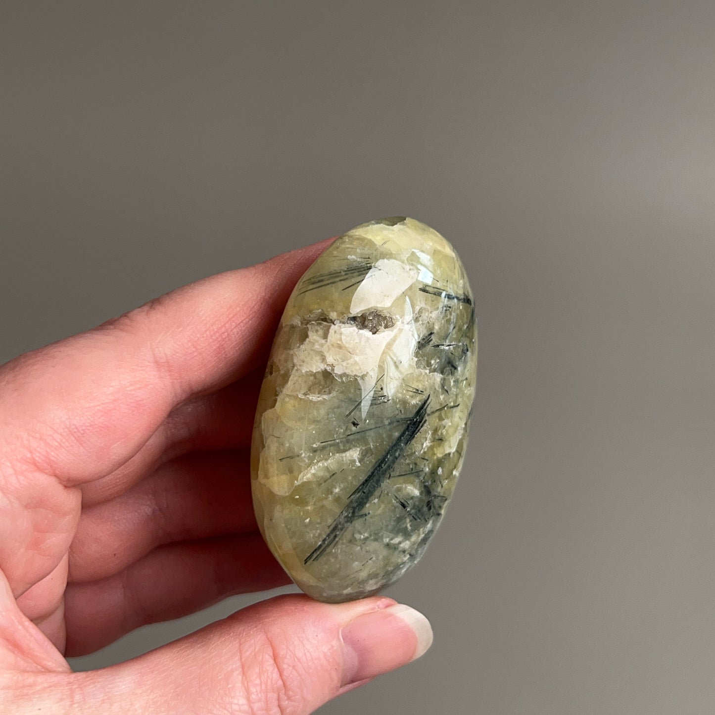 Prehnite Palm | Prehnite & Epidote Crystal Palm