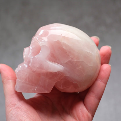 Rose Quartz Crystal Skull | Stone Skull Carving
