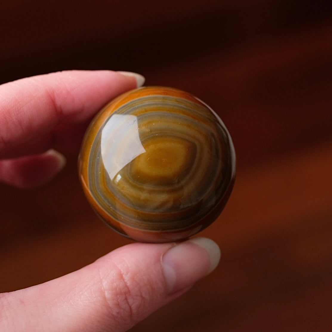 Sardonyx Sphere | Banded Orange Agate Crystal Sphere