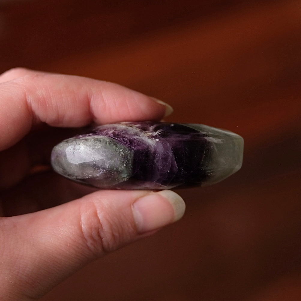 Feather Fluorite Palm | Snowflake Rainbow Fluorite Crystal