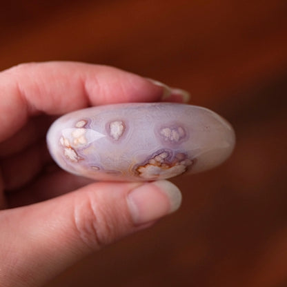 Flower Agate & Quartz Palm | Flower Agate Crystal Palm Stone